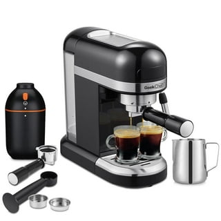 SUMSATY Espresso Coffee Machine 20 Bar, Retro Espresso Maker with Milk  Frother Steamer Wand for Cappuccino, Latte, Macchiato, 1.8L Removable Water