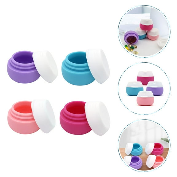 ROSENICE 4Pcs Travel Size Containers Jars Tiny and Refillable for Women Home Daily Use 1.77x1.77x1.41in