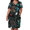 thumbnail image 3 of Vestido negro de bolsillo suelto Cryptids Night, vestido de fiesta de lujo para mujer, vestido elegante de lujo para mujer, vestidos largos para mujer, 3 of 7