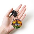 thumbnail image 5 of Naloa Fall Village Scenery Print Round Keychain Keychain Key Ring, Key Tag, Key Chain Bulk for Gift Accessories (Round), 5 of 7