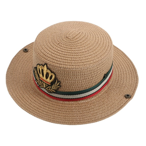 Raindrops girls beach hat Kids Straw Hat Khaki 1Pcs Sun Protection Individuality Outdoor Play