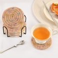 thumbnail image 4 of 6 Pcs Drink Coasters with Holder 3.94in Woven Coasters for Drinks Cute Animal Print Bows Coaster Set for Protection Table, 4 of 7