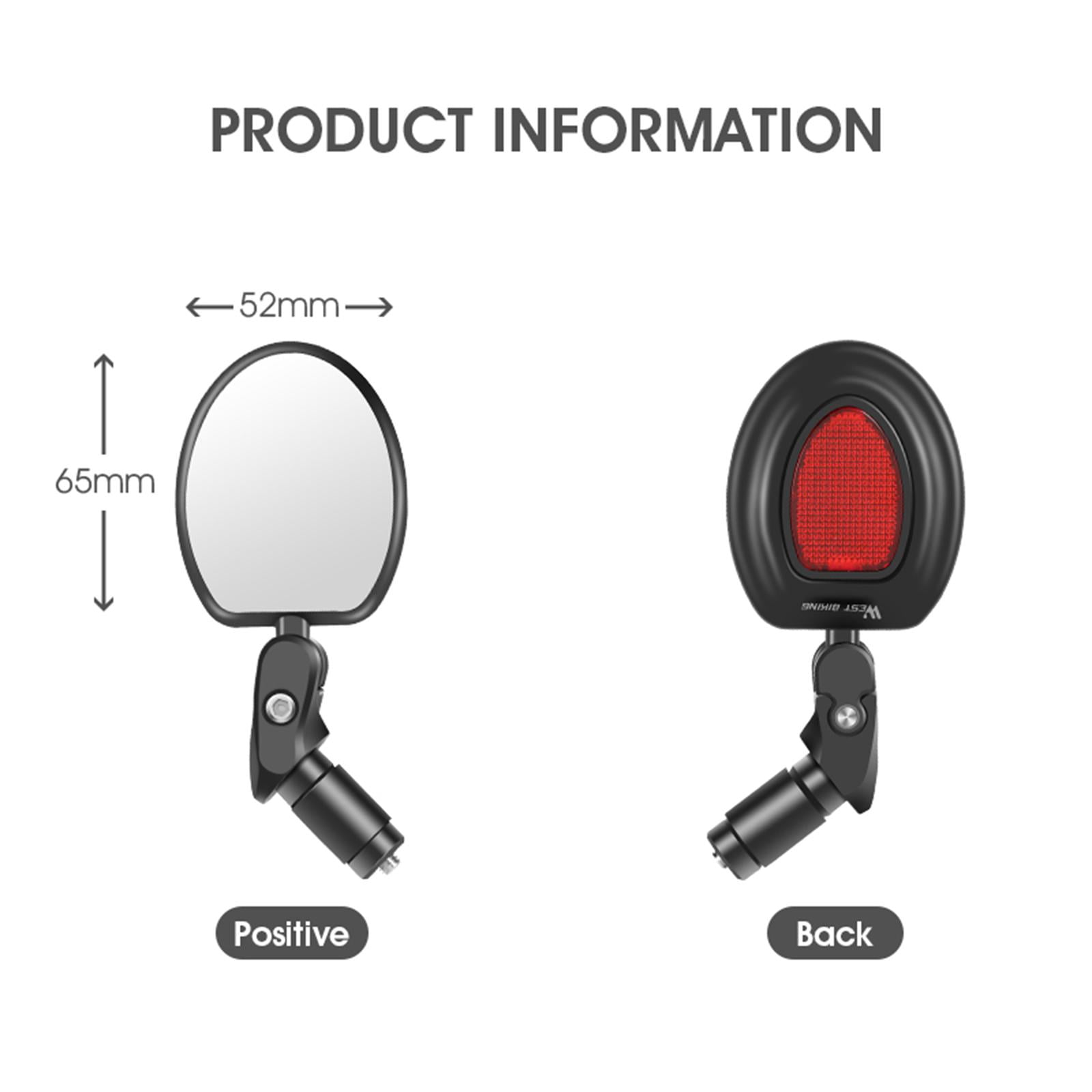 Road , Adjustable Wide-Angle ,Handlebar Mounted ,Rear Mirrors for Scooter, Outdoor Accessories, Bike Motorcycle Oval