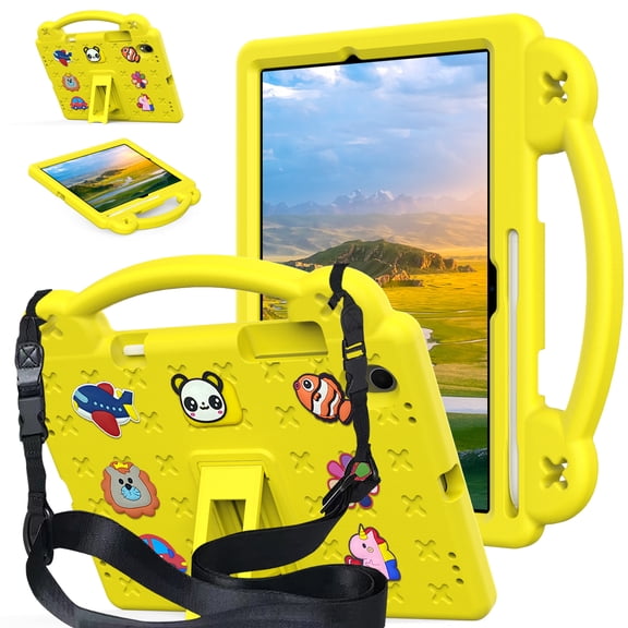 Tablet Case for Xiaomi Redmi Pad 2 2025 11 Inch, Multi-Function Protective Cover with Adjustable Stand & Shoulder Strap, 360° Shockproof Anti-Scratch DIY Case, Easy to Insert