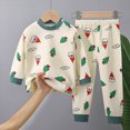 thumbnail image 2 of TOWED22 Baby Toddler Boy Fall Winter Set 2Pcs Long Sleeve Printed Round Neck T-Shirt Elastic Waist Pants Soft Warm Outfits Clothes(Green,4-5 Y), 2 of 4