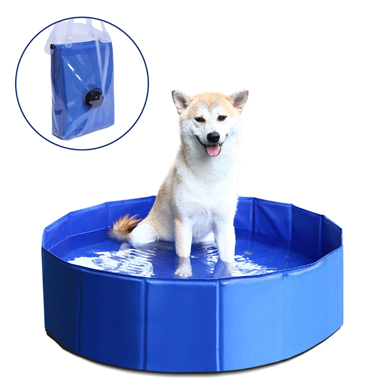 Pefilos Foldable Doggie Swimming Pool for Backyard PVC Outdoor Bathing Tub Dog Pools for Large Small Dogs, Blue M Pefilos Foldable Doggie Swimming Pool for Backyard PVC Outdoor Bathing Tub Dog Pools for Large Small Dogs, Blue M