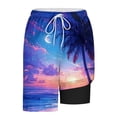 thumbnail image 6 of Purcolt Mens Swim Trunks with Compression Liner, Quick Dry Drawstring Stretch 2 in 1 Board Swimming Shorts Summer Casual Vacation Bathing Suits with Pockets, 6 of 7