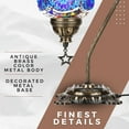 thumbnail image 6 of DEMMEX Authentic Turkish Lamp, Made in Turkey, Turkish Moroccan Mosaic Table Bedside Lamp, 100% Handcrafted, Antique Brass Color Metal Body and Decorated Metal Base, Gooseneck, 15", Blue&Multicolor, 6 of 8