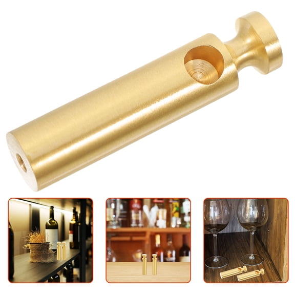 OUNONA 2pcs Brass Hand Rail Fitting For Wine Cabinet And Cupboard Posts Corner Connector From Falling For Home RV Guardrail Fence Column Accessories