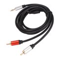 thumbnail image 1 of Cable divisor de sonido estéreo HiFi de 3,5 mm a 2 RCA macho a macho, chapado en oro, para teléfono, MP3, altavoz y TV., 1 of 14