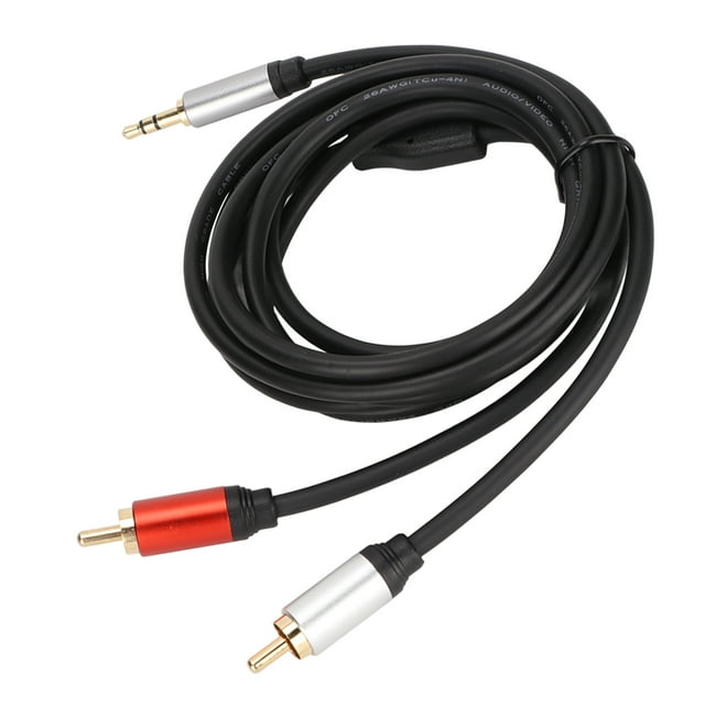 Cable divisor de sonido estéreo HiFi de 3,5 mm a 2 RCA macho a macho, chapado en oro, para teléfono, MP3, altavoz y TV.