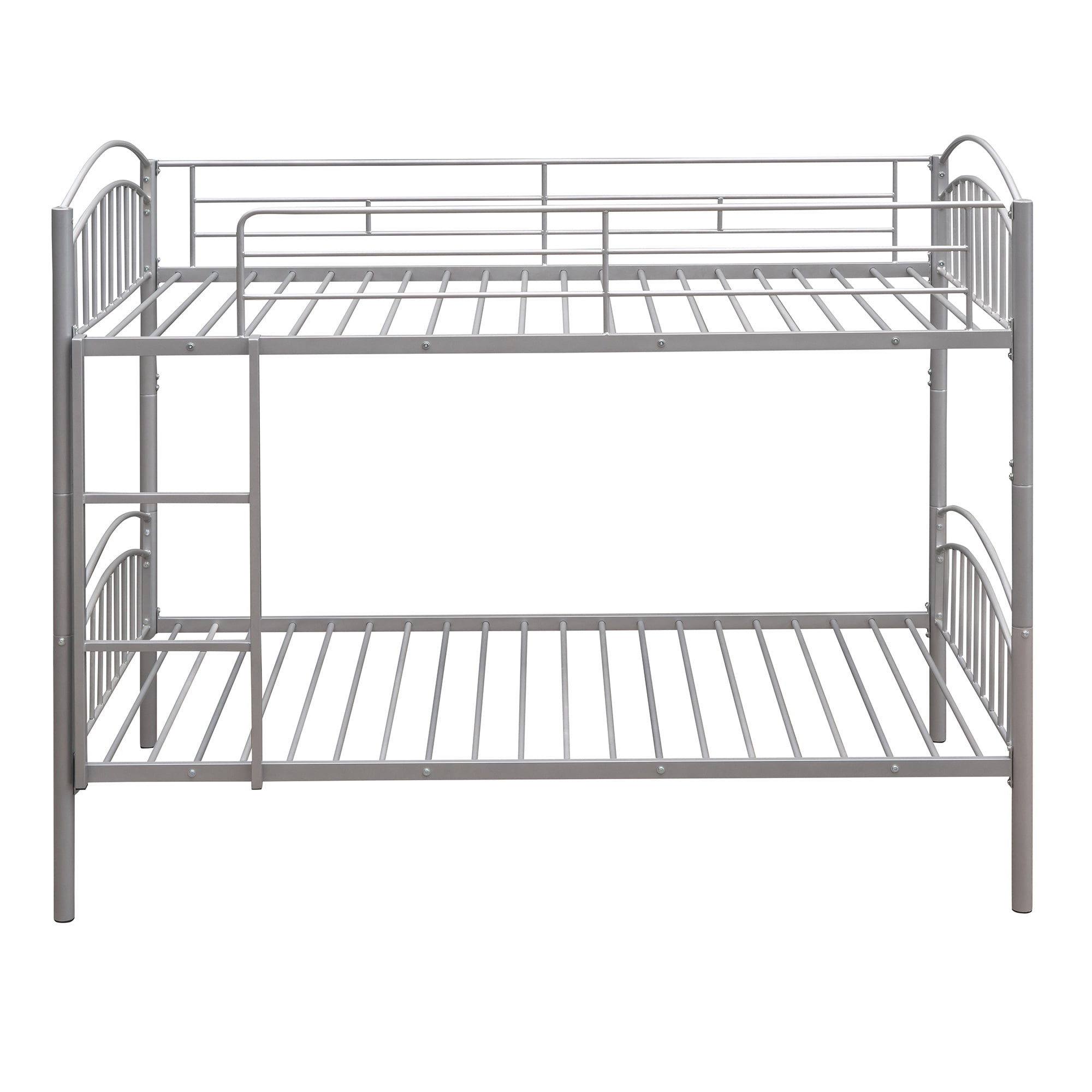 Gewnee Convertible Twin over Twin Heavy Duty Metal Bunk Bed with Ladder for Kids Teens,Silver