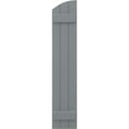 thumbnail image 5 of Ekena Millwork 10 1/2"W x 78"H Americraft Three Board (2 Batten) Exterior Real Wood Joined Board-n-Batten Shutters w/ Elliptical Top (Per Pair), Ocean Swell, 5 of 10