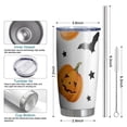 thumbnail image 6 of 20oz Tumblers Halloween Pumpkins Bats and Stars Stainless Steel Vacuum Insulated Double Wall Travel Tumbler Cups Mug with Lid and Straw,Cleaning Brush for Cold & Hot Drinks, 6 of 7
