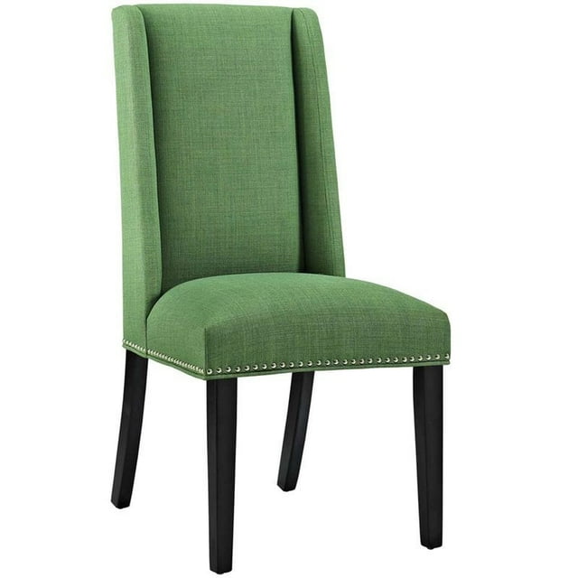 Modway Baron 20.5" Solid Rubberwood and Polyester Dining Chair, Kelly Green