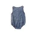 thumbnail image 3 of ITFABS Toddler Summer Playsuits, Baby Denim O-Neck Sleeveless Button Open Rompers, 3 of 8