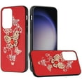 thumbnail image 3 of For Samsung Galaxy s24 Ultra SPLENDID Diamond Glitter Ornaments Engraving Case Cover - Garden Butterflies Red, 3 of 3