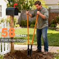thumbnail image 5 of Post Hole Digger, Heavy Duty with Fiberglass Handle, Carbon Steel Blades, 58 Inches, Orange & Black, 5 of 7