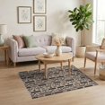 thumbnail image 3 of ODIKA 4'x6' Beige Brown Geometric Bark Pattern Washable Area Rug Intricate Motif with Modern Flair for Dorm Room, Small Living Stain Resistant Low Profile, Easy Care, 3 of 7