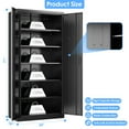 thumbnail image 5 of GAEANET Metal Storage Cabinet for Home Office,Locking Steel Storage Cabinet with 5 Adjustable Shelves,Garage Storage Cabinet with 2 Doors & Pegboards,Assembly Required, Black, 5 of 11