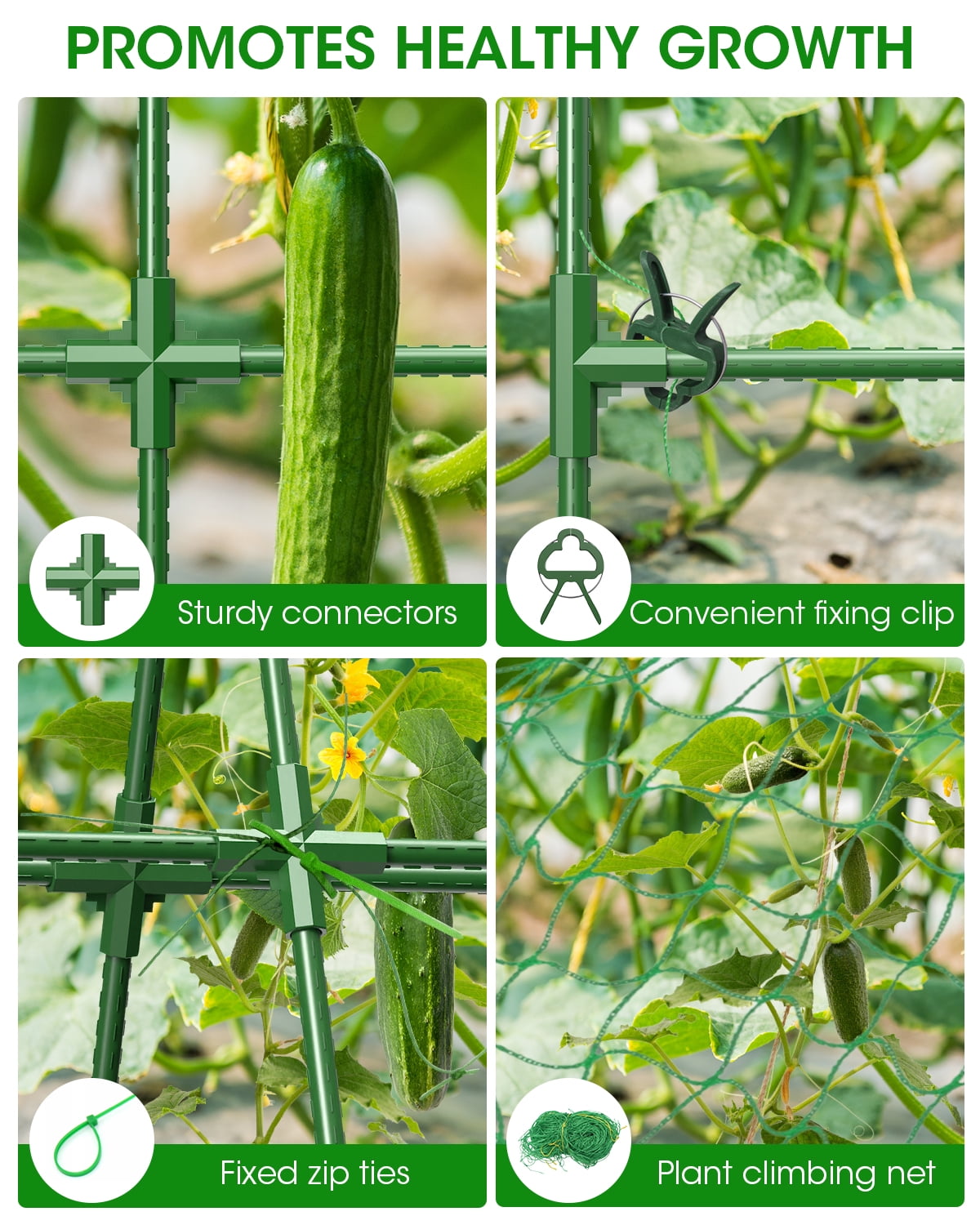 2 Pack Cucumber Trellis, Garden Trellis for Climbing Plants Outdoor, A-Frame Cucumber Trellis for Raised Bed, Plant Grow Support for Tomato, Squash, Vegetable, Flower(33"x47"x2Pcs)