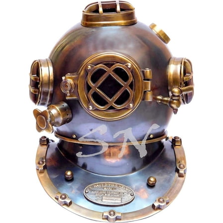 Antique 18" Diving Helmet US Navy Mark V Deep SCA Helmet Rustic Vintage Home Decor Gifts