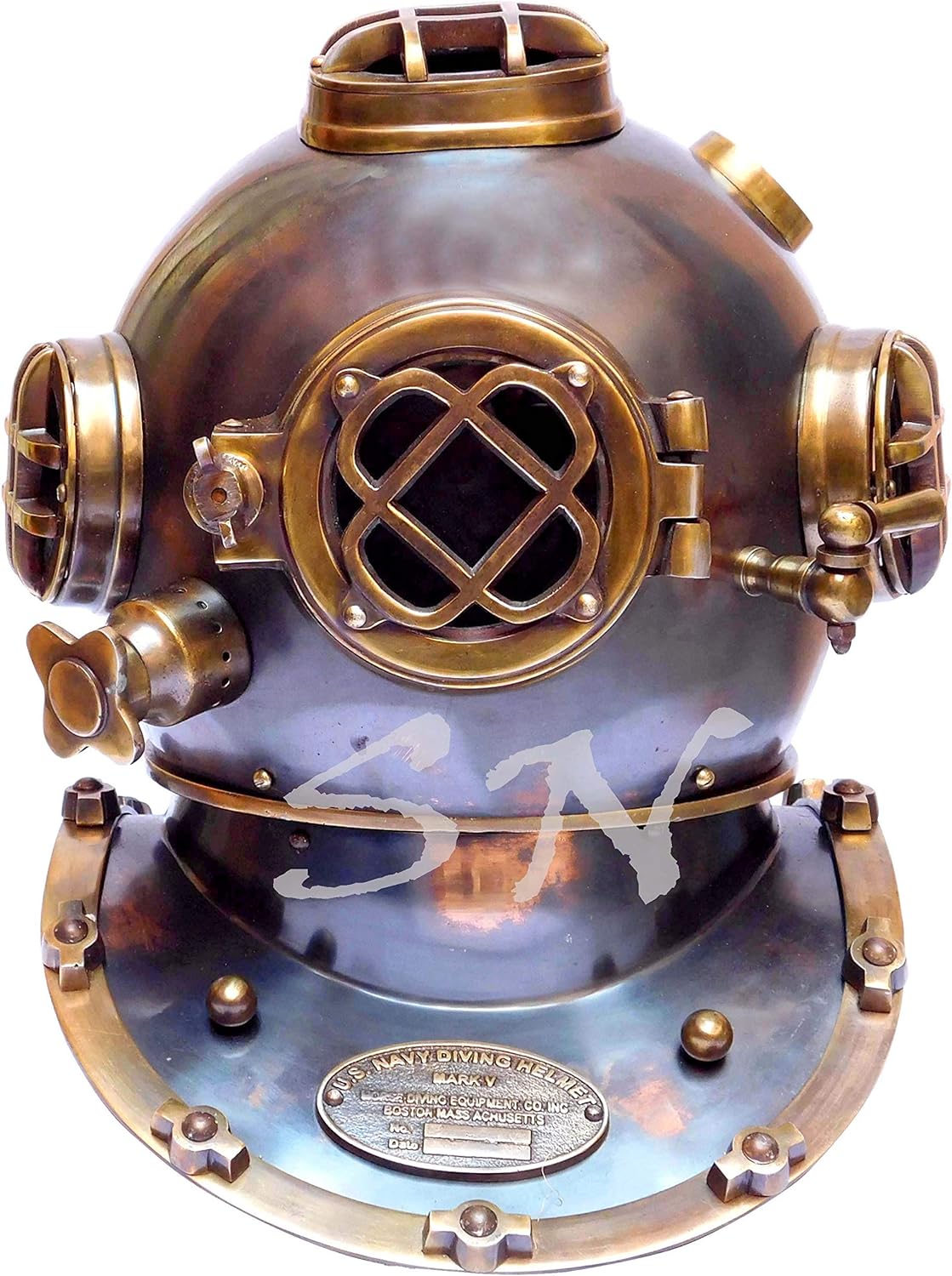 Handmade Brass Diving Helmet Replica, US Navy Mark V Style, Deep Sea Collectible Gift
