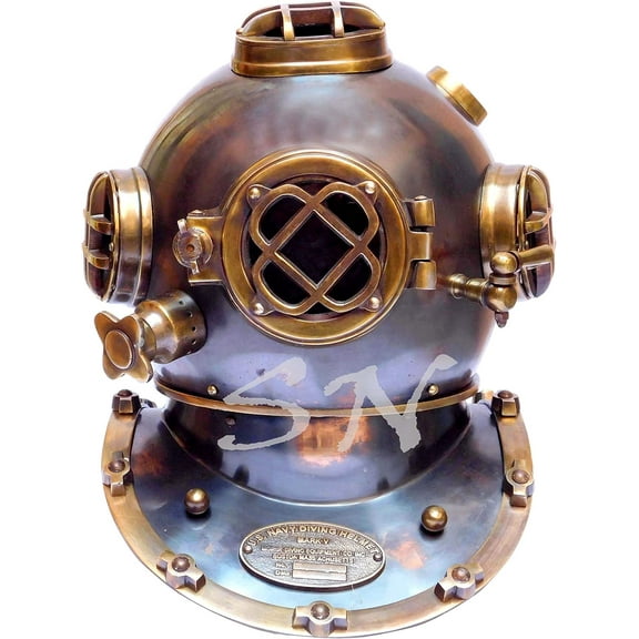 Antique 18" Diving Helmet US Navy Mark V Deep SCA Helmet Rustic Vintage Home Decor Gifts