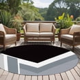 thumbnail image 4 of Grey Black Geometric Round Area Rug 7Ft Washable Circle Rugs for Dorm Laundry Room, Modern Abstract Lines Color Blocks Non-Slip Carpet Floor Mats Indoor Outdoor Carpet Runner Aesthetic Home Decor, 4 of 8