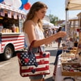 thumbnail image 4 of Cififendec 250th Anniversary American Flag Embroidered Tote Bag, Patriotic Bag Reusable with Handle, Stars and Stripes Beach Bag for Party Gift, 4 of 5