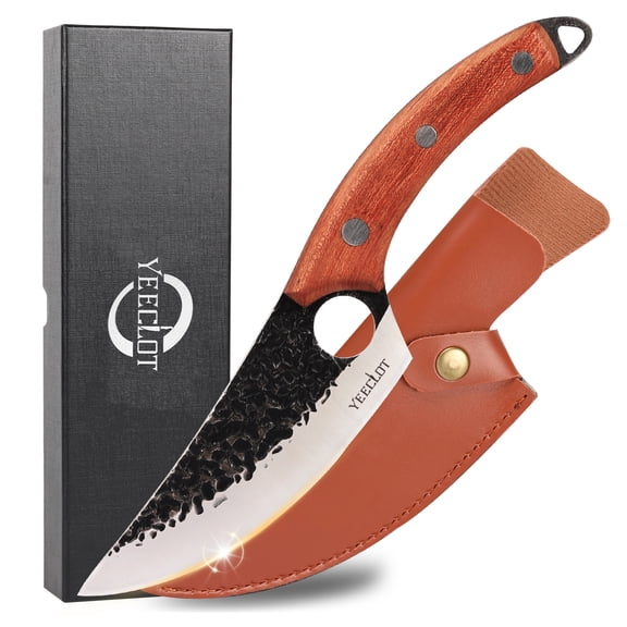 Yeeclot 6 inch Viking Knife, Butcher Knife, Boning Knife High Carbon Stainless Steel, Meat Cleaver Knife for Camping Outdoor, BBQ and Kitchen