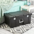 thumbnail image 5 of Sterilite Large Footlocker, Heavy Duty Plastic Storage Bin, with Handle and Wheels, Lockable, Black, 5 of 16