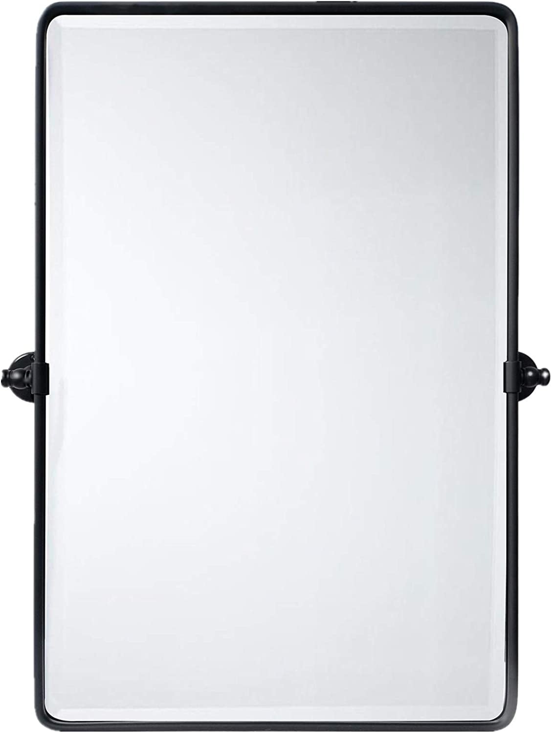 Pivot Mirror Black Tilt Bathroom Vanity Mirror Matt Black Metal Framed