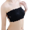 thumbnail image 1 of B91xZ Padded Bandeau Bra Wire Free Strapless Convertible Bralettes Basic Layer Tube Top Bra for Womens,Black M, 1 of 5