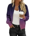 thumbnail image 2 of Bovxnpu Winter Coats for Women, Women's Oversized Jackets Gradient Print Zip Up Pocketed Long Sleeve Top Warm Winter Clothing, 2 of 7