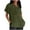 Army Green Short Sleeve for Women, variant on Women's Short Sleeve Collared Neck Blouse Oversized Soft Daily Work Casual Top Army Green L