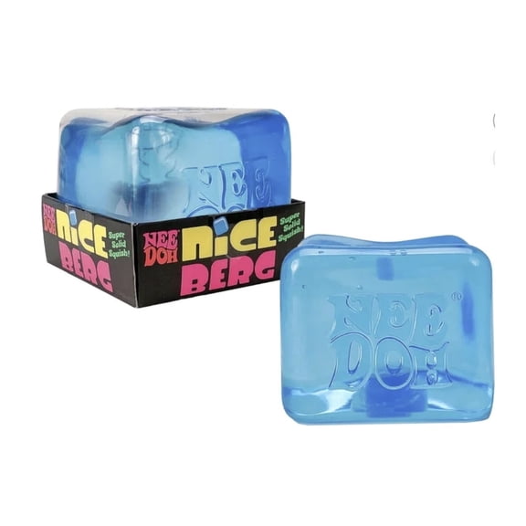 NeeDoh Nice Berg Giant Sensory Nice Cube Stress Ball, Blue (1 Piece)
