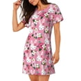 thumbnail image 2 of Picia Rose Rabbit Pattern Women’s Nightdress – Casual Short-sleeved Loose-Fit Sleepwear, Soft Cotton Short-Sleeve Sleep Shirt for Relaxation & Comfort, 2 of 6