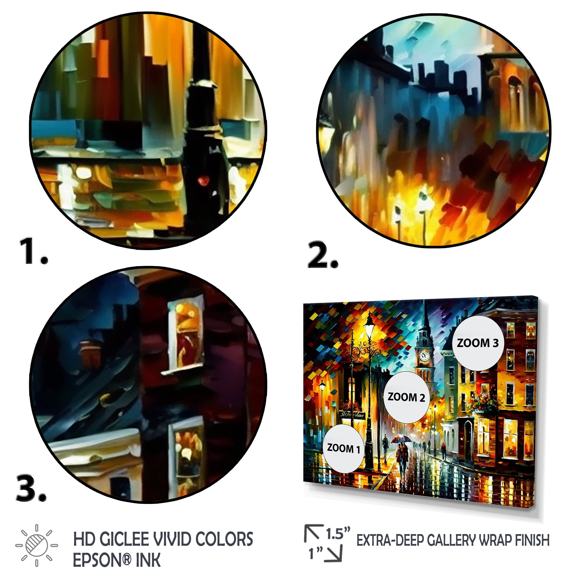 Designart Colorful Quebec City II Canvas Wall Art