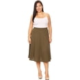thumbnail image 2 of Women's Casual Basic Plus Size High Waist A-Line Mid-Length Skirt, 2 of 5