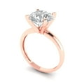 thumbnail image 2 of Clara Pucci 14K Rose Gold Solid Gold WhiteSapphire Solitaire Anniversary Ring for Women - 2.5 cttw Round Cut, 2 of 8