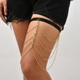 thumbnail image 1 of Kelon Intimates Accessory Clearance Women's Lace Underwear Jewelry Sexy Personality Leg Chain Retro Exaggerated Elastic Rope Pearl Multi Layer Leg Chain, 1 of 4