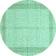 thumbnail image 1 of Ahgly Company Machine Washable Indoor Round Persian Turquoise Blue Traditional Area Rugs, 8' Round, 1 of 4