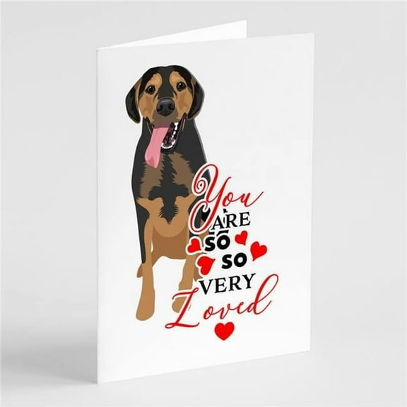Rottweiler Black and Tan #4 so Loved Greeting Cards and Envelopes Pack of 8 7 in x 5 in