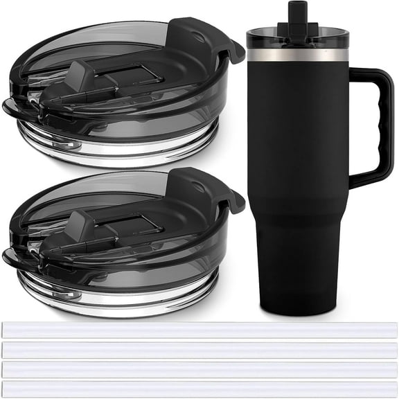 Jmoe USA 40 oz Replacement Lid For Yukon Fit Forty Tumbler With Handle | 2 in 1 Straw Lid | Made of BPA Free Tritan Plastic | 100% Leakproof Design | Dishwasher Safe (2-Pack)