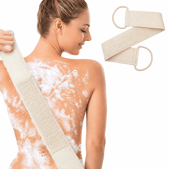 Rusabl All Purpose Deep Cleansing Exfoliating Natural Fiber Loofah, Beige (1 Pack)