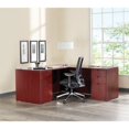thumbnail image 6 of Lorell Prominence 2.0 Mahogany Laminate Box/File Right-Pedestal Desk - 2-Drawer 1" Top, 60" x 30" x 29" - 2 x File Drawer(s), Box Drawer(s) - Single Pedestal on Right Side - Band Edge - Material: Part, 6 of 16