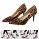 thumbnail image 3 of 1 par de zapatos de tacón alto con estampado de leopardo para mujer, zapatos de tacón alto con punta puntiaguda., 3 of 6
