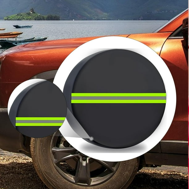 Juego de 4 fundas protectoras para ruedas con bandas reflectantes, fundas para neumáticos, estuche para neumáticos de vehículos y remolques. M