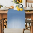 thumbnail image 4 of Blue Ombre Cotton Linen Table Runner for Dining Kitchen, Modern Minimalist Gradient Aesthetic Wedding Outdoor Party Tablerunners Decoration, Dresser Scarf Coffee Tablecloth Runners 13x70 Inches, 4 of 9